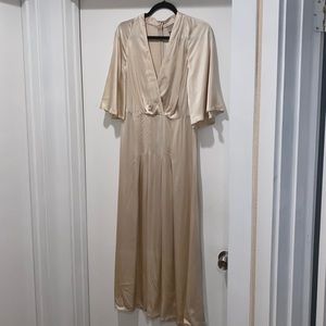 H&M Silky Cream V-neck Dress Women’s XS